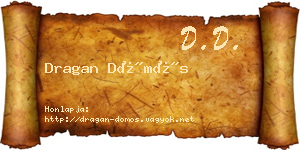 Dragan Dömös névjegykártya